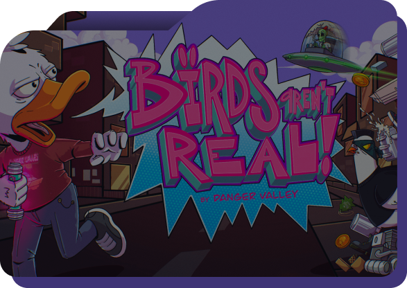 Birds Aren't Real comic-style collection artwork
